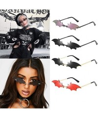 Round Sunglasses for Women Funny Bat Shape Retro Sunglasses Glasses Eyewear Shades Vintage Irregular Unisex - A - C419076275G...