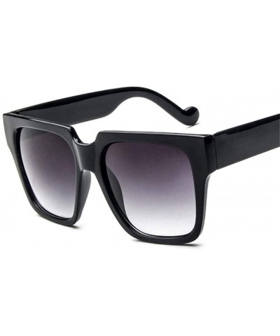 Oversized Oversized Square Sunglasses Women Retro Black Mirror Sun Glasses Fashion Vintage - 7 - CU18OSNIYN8 $23.12