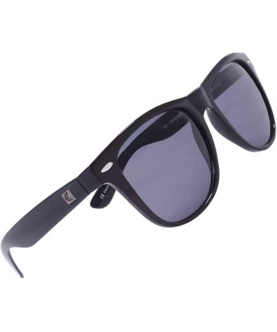 Oval Reverb Men's Updated Wayfarer Style Sunglasses- Metal Inlay Horn-Rimmed Frame- 100% UV Protection Oval Lenses - CS197CQ9...
