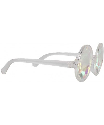 Goggle Kaleidoscope Glasses- Rainbow Prism Sunglasses Crystal Lens Goggles - White - CA18SM978DI $15.49