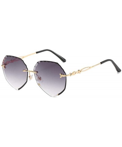 Rimless Rimless Cut Edge Sunglasses Irregular Ocean Slice Sunglasses for Lady - 1 - CX198R00OU4 $51.16