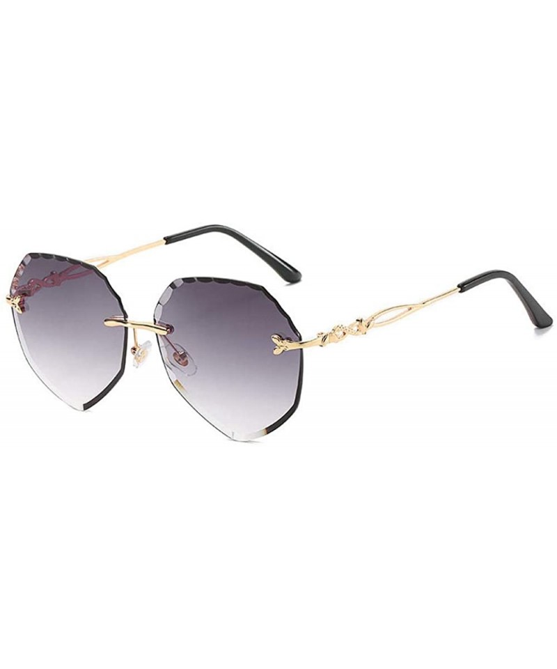 Rimless Rimless Cut Edge Sunglasses Irregular Ocean Slice Sunglasses for Lady - 1 - CX198R00OU4 $26.92