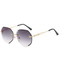 Rimless Rimless Cut Edge Sunglasses Irregular Ocean Slice Sunglasses for Lady - 1 - CX198R00OU4 $26.92