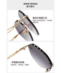 Rimless Rimless Cut Edge Sunglasses Irregular Ocean Slice Sunglasses for Lady - 1 - CX198R00OU4 $26.92