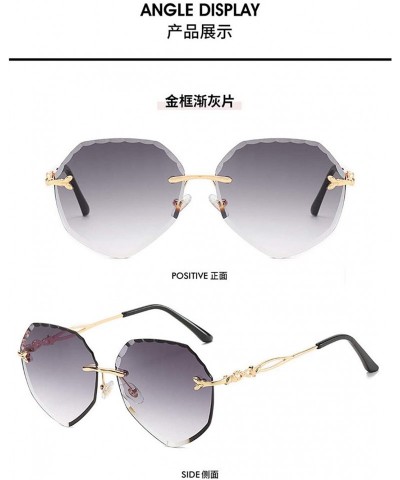 Rimless Rimless Cut Edge Sunglasses Irregular Ocean Slice Sunglasses for Lady - 1 - CX198R00OU4 $26.92