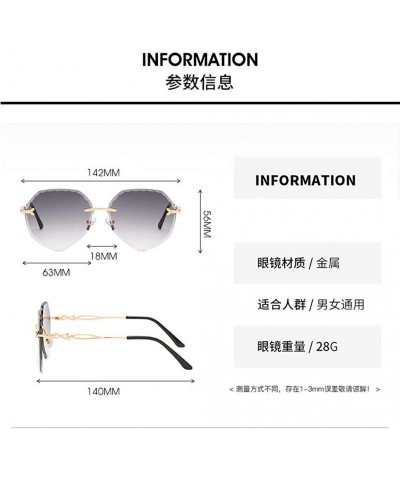 Rimless Rimless Cut Edge Sunglasses Irregular Ocean Slice Sunglasses for Lady - 1 - CX198R00OU4 $26.92