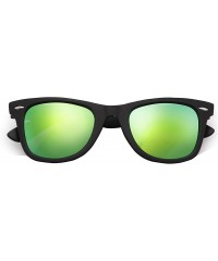 Round Stylish 80th Retro Unisex Polarized Sunglasses UV400 Classic Vintage Chic - Black-ice Green - C118DUZND44 $18.90