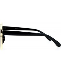 Oversized Flat Mirrored Diva Thick Plastic Horn Rim Eyebrow Womens Sunglasses - Black Mirror - CM12O18K5EM $22.33