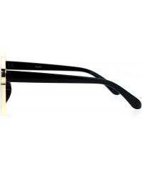 Oversized Flat Mirrored Diva Thick Plastic Horn Rim Eyebrow Womens Sunglasses - Black Mirror - CM12O18K5EM $12.68