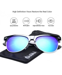 Goggle Bamboo Wood Sunglasses-Mens Womens Handmade Semi Rimless Polarized Wooden Sunglasses - Walnut Wood - CA18H27TTLX $14.58