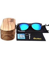 Goggle Bamboo Wood Sunglasses-Mens Womens Handmade Semi Rimless Polarized Wooden Sunglasses - Walnut Wood - CA18H27TTLX $14.58