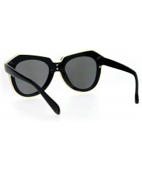 Oversized Flat Mirrored Diva Thick Plastic Horn Rim Eyebrow Womens Sunglasses - Black Mirror - CM12O18K5EM $22.33