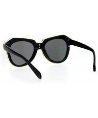 Oversized Flat Mirrored Diva Thick Plastic Horn Rim Eyebrow Womens Sunglasses - Black Mirror - CM12O18K5EM $12.68