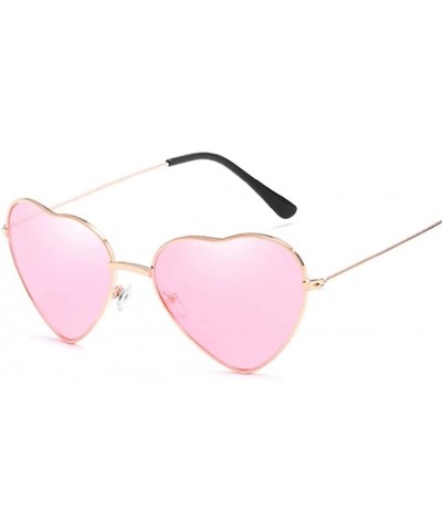 Cat Eye Retro Cat Eye Heart Sunglasses Women Metal Frame Mirror UV400 Sun Glasses Female Brand Designer Vintage - CX198UI7IGA...