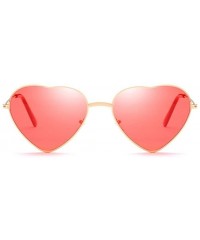 Cat Eye Retro Cat Eye Heart Sunglasses Women Metal Frame Mirror UV400 Sun Glasses Female Brand Designer Vintage - CX198UI7IGA...