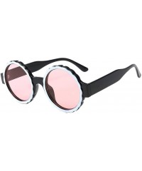 Round Vintage Sunglasses-Women's Fashion Round Frame Sunglasses Gas Glasses - Pink - CT18RT7ETS4 $6.94