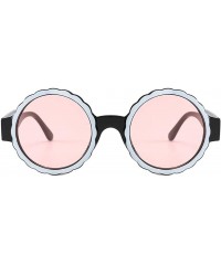 Round Vintage Sunglasses-Women's Fashion Round Frame Sunglasses Gas Glasses - Pink - CT18RT7ETS4 $14.07