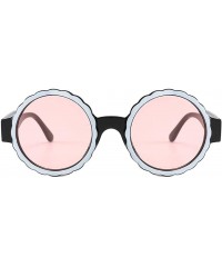 Round Vintage Sunglasses-Women's Fashion Round Frame Sunglasses Gas Glasses - Pink - CT18RT7ETS4 $6.94