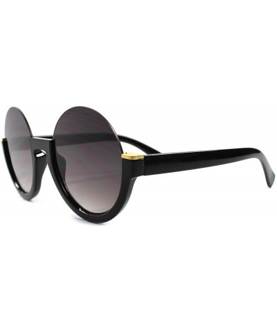 Round Retro 80s Fashion Designer Stylish Black Gradient Lens Round Womens Sunglasses - CD18023Z7R4 $12.96