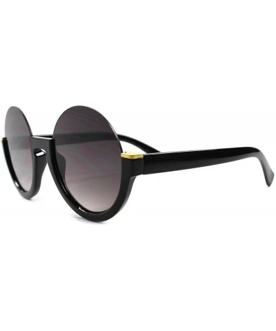 Round Retro 80s Fashion Designer Stylish Black Gradient Lens Round Womens Sunglasses - CD18023Z7R4 $23.14