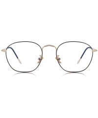 Aviator DESIGN Men/Women Fashion Rectangle Glasses Retro Blue Light Blocking C01 Black - C05 Black Silver - C218XE0CL8H $15.06