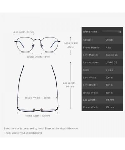 Aviator DESIGN Men/Women Fashion Rectangle Glasses Retro Blue Light Blocking C01 Black - C05 Black Silver - C218XE0CL8H $15.06