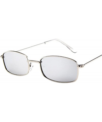 Square Narrow Metal Rim Rectangular Hippie Sunglasses Slender Square Sunglasses - G - C1199SDROI9 $15.31