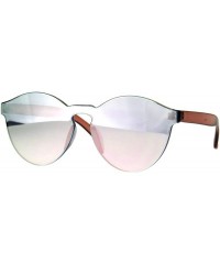 Rimless Rimless Round Sunglasses Full Flat Mirror Lens Unisex Retro Fashion Shades - Pink - CA189ONNLDN $18.83
