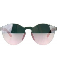 Rimless Rimless Round Sunglasses Full Flat Mirror Lens Unisex Retro Fashion Shades - Pink - CA189ONNLDN $18.83