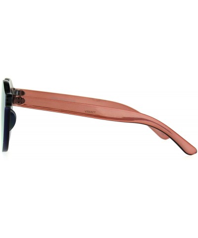 Rimless Rimless Round Sunglasses Full Flat Mirror Lens Unisex Retro Fashion Shades - Pink - CA189ONNLDN $18.83