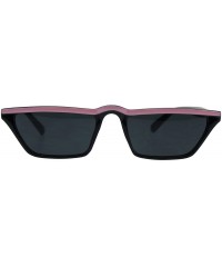 Rectangular Womens Narrow Rectangular Retro Vintage Classic Cat Eye Sunglasses - Pink Black - CF18EN8WA3K $19.76