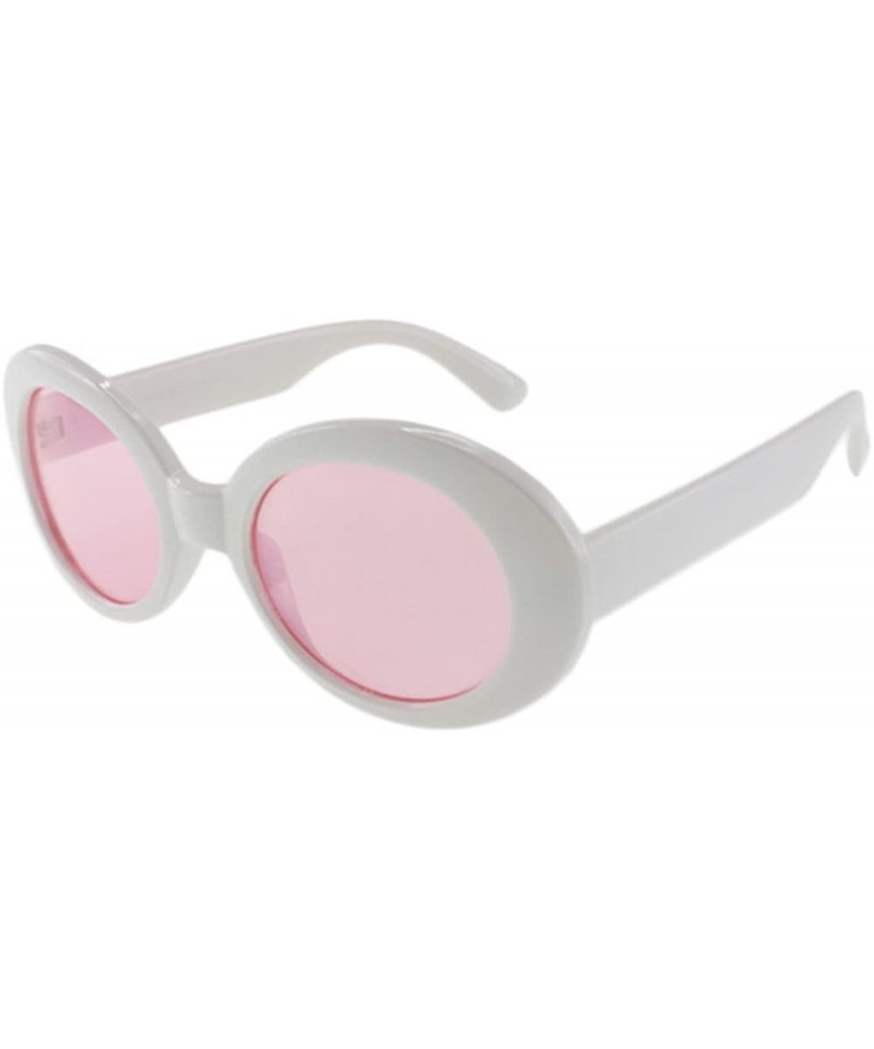 Oval Kurt - Celebrity Inspired Oval Sunglasses - Whitepink - CE18S70X3YK $9.36