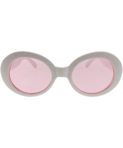 Oval Kurt - Celebrity Inspired Oval Sunglasses - Whitepink - CE18S70X3YK $9.36