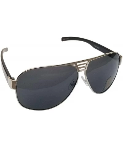 Aviator Elegant Fashion sunglasses For Men And Women - Silver Frame Black Lens - CM18IL4ULCM $8.63
