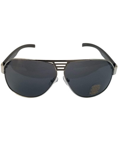 Aviator Elegant Fashion sunglasses For Men And Women - Silver Frame Black Lens - CM18IL4ULCM $8.63