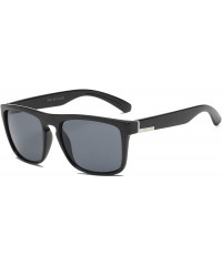 Sport A8717 Rectangle Sunglasses for Men Outdoor Sports UV400 Protection - Black Grey - CS18GO3QQS6 $9.87