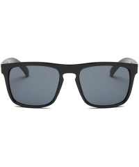 Sport A8717 Rectangle Sunglasses for Men Outdoor Sports UV400 Protection - Black Grey - CS18GO3QQS6 $9.87