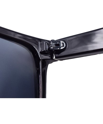 Sport A8717 Rectangle Sunglasses for Men Outdoor Sports UV400 Protection - Black Grey - CS18GO3QQS6 $9.87