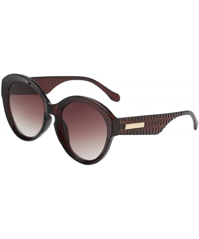 Rimless Women Round Frame Sunglasses Retro Classic UV 400 Protection Sun Glasses Shades - Brown - C218U86UKZM $20.64