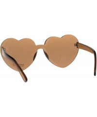 Oversized Monoblock Heart Shape Sunglasses Womens Fashion Shades UV 400 - Brown - CY18DKLKMK0 $14.43