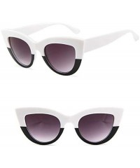 Cat Eye Vintage Cat Eye Sunglasses for Women Men Classic Retro Glasses UV 400 Lens Reflective Sunglasses - C7 White Black - C...