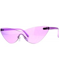 Rimless Rimless Cateye Sunglasses Womens Thin Monoblock Translucent Frame UV400 - Purple - C618DKYE7LR $9.12