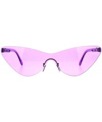 Rimless Rimless Cateye Sunglasses Womens Thin Monoblock Translucent Frame UV400 - Purple - C618DKYE7LR $9.12