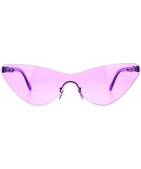 Rimless Rimless Cateye Sunglasses Womens Thin Monoblock Translucent Frame UV400 - Purple - C618DKYE7LR $9.12