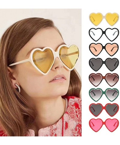Square Heart Shaped Sunglasses - Womens Man Frame Vintage Retro Cat Eye Cute Eyewear - Multicolor -a - C618OM7IY6K $10.95