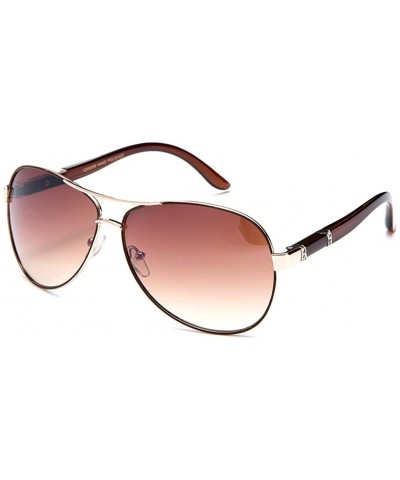 Round New Model Aviator Style Modern Design Fashion Sunglasses for Men and Women - Brown - CT11WWANM3T $7.42