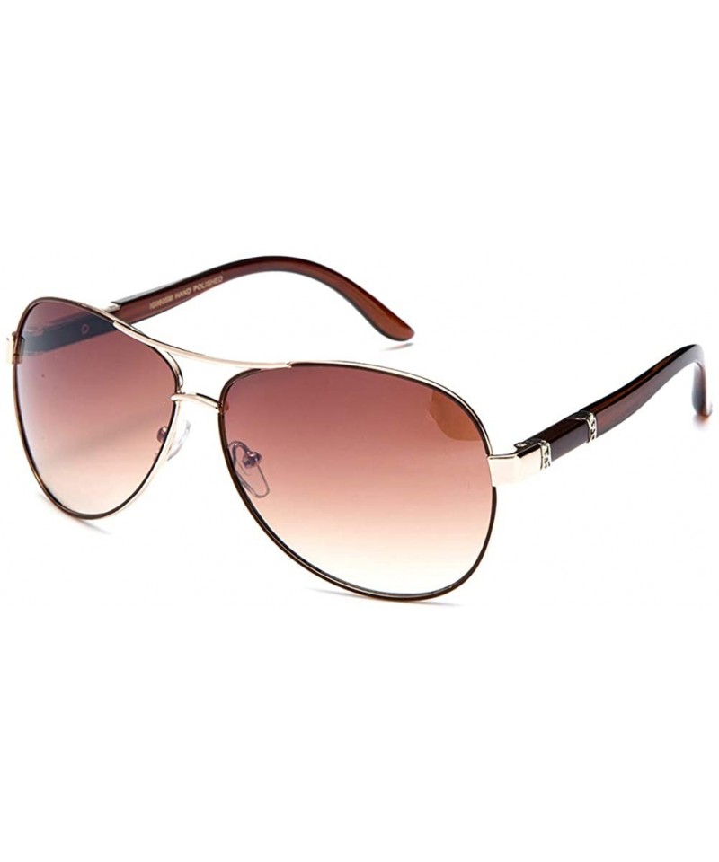 Round New Model Aviator Style Modern Design Fashion Sunglasses for Men and Women - Brown - CT11WWANM3T $7.42