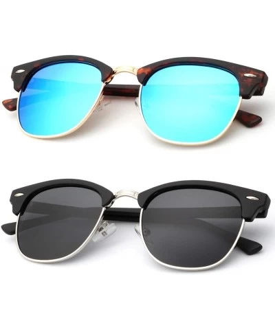 Sport Polarized Sunglasses for Men and Women Semi-Rimless Frame Driving Sun glasses 100% UV Blocking - CX18NX6LRZ6 $35.28