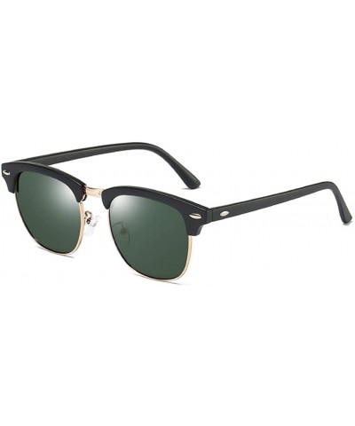 Oval Sunglasses Polarized Antiglare Anti ultraviolet Travelling - Blackish Green - CS18WQY2A39 $18.19