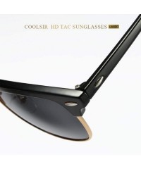 Oval Sunglasses Polarized Antiglare Anti ultraviolet Travelling - Blackish Green - CS18WQY2A39 $18.19